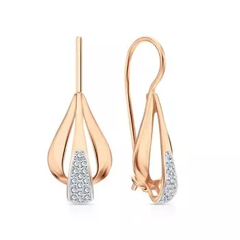 Золотые серьги с фианитами