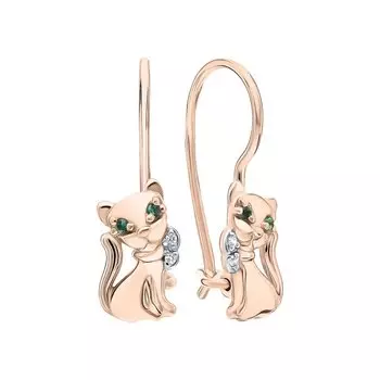 Золотые серьги с фианитами