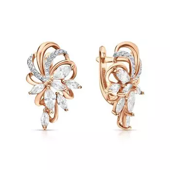 Золотые серьги с фианитами