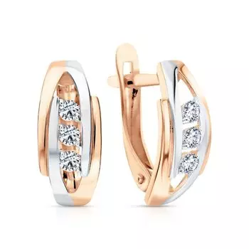 Золотые серьги с фианитами