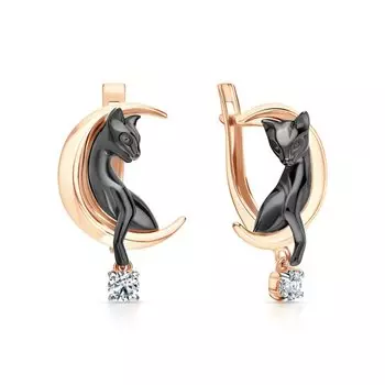 Золотые серьги с фианитами