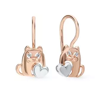 Золотые серьги с фианитами