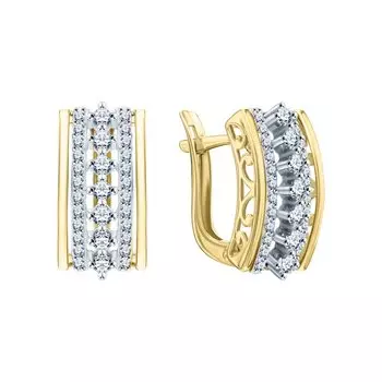 Золотые серьги с фианитами