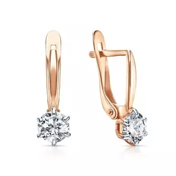 Золотые серьги с фианитами