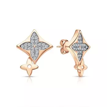 Золотые серьги с фианитами