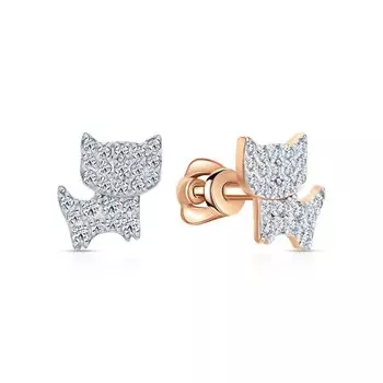 Золотые серьги с фианитами