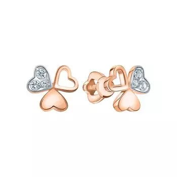 Золотые серьги с фианитами