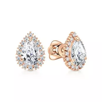 Золотые серьги с фианитами