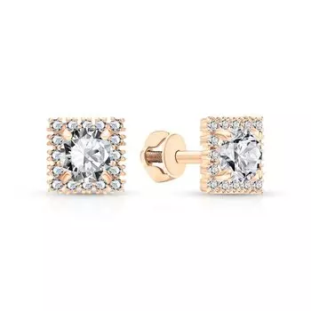 Золотые серьги с фианитами