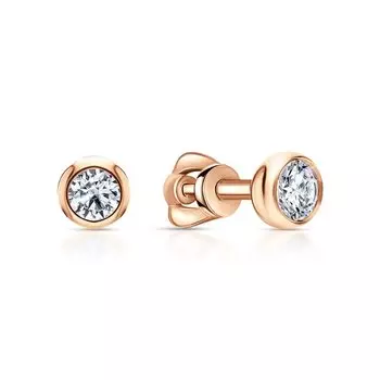 Золотые серьги с фианитами