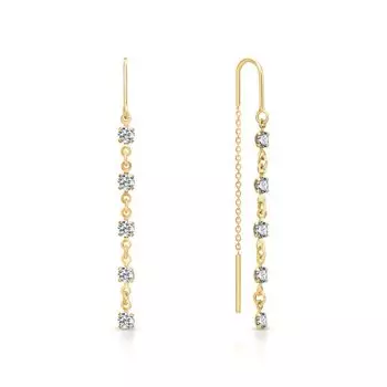 Золотые серьги с фианитами