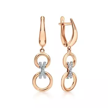 Золотые серьги с фианитами