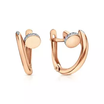 Золотые серьги с фианитами