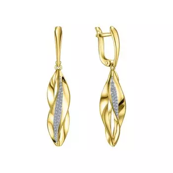 Золотые серьги с фианитами