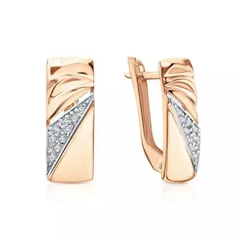 Золотые серьги с фианитами