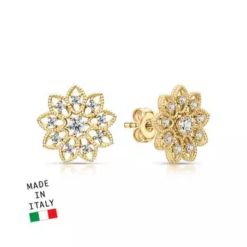 Золотые серьги с фианитами