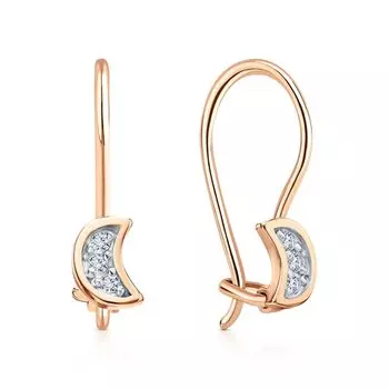 Золотые серьги с фианитами