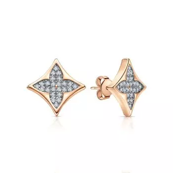 Золотые серьги с фианитами