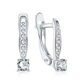 Золотые серьги с фианитами