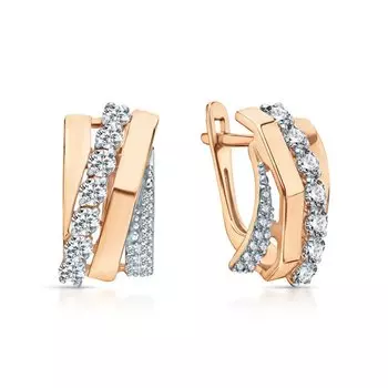 Золотые серьги с фианитами