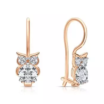 Золотые серьги с фианитами