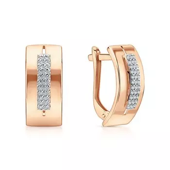 Золотые серьги с фианитами