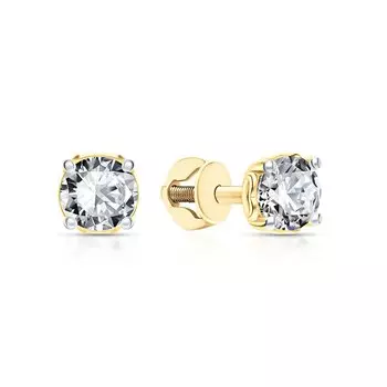 Золотые серьги с фианитами