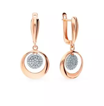 Золотые серьги с фианитами