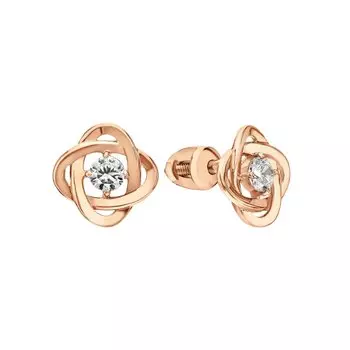 Золотые серьги с фианитами