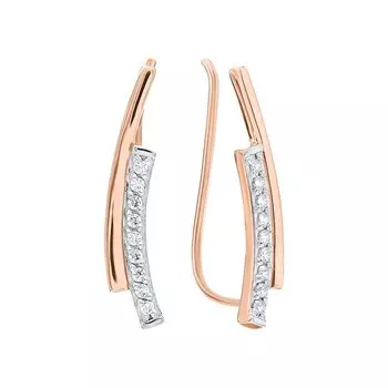 Золотые серьги с фианитами