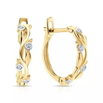 Золотые серьги с фианитами