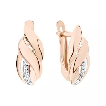 Золотые серьги с фианитами