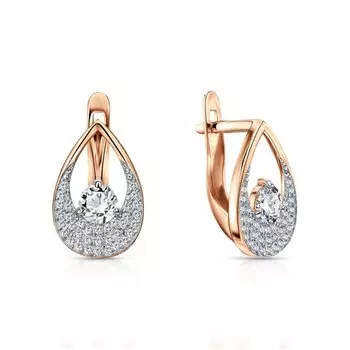 Золотые серьги с фианитами