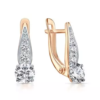 Золотые серьги с фианитами