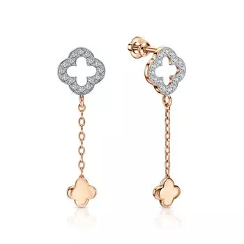 Золотые серьги с фианитами