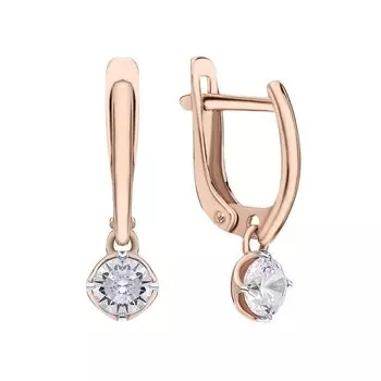 Золотые серьги с фианитами