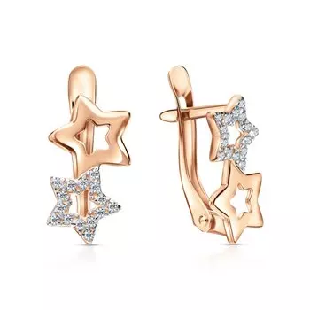 Золотые серьги с фианитами