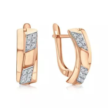 Золотые серьги с фианитами