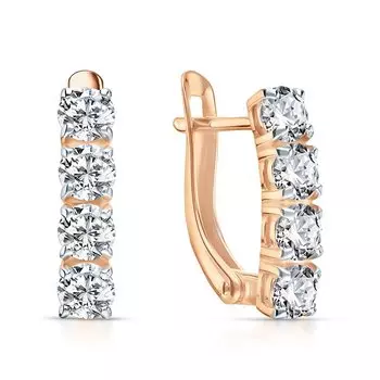 Золотые серьги с фианитами