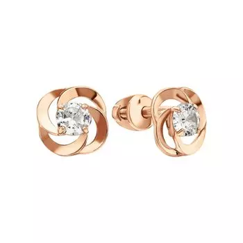 Золотые серьги с фианитами