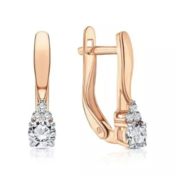 Золотые серьги с фианитами