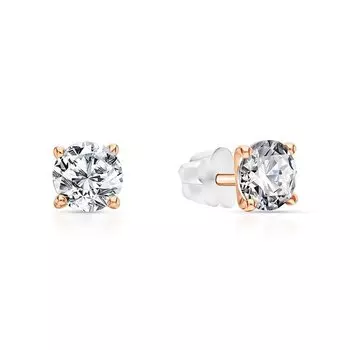 Золотые серьги с фианитами