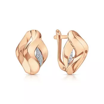 Золотые серьги с фианитами