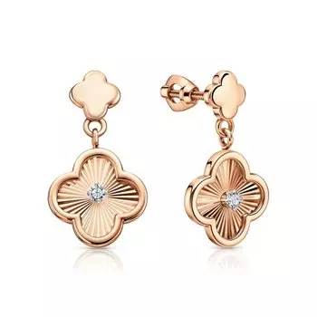 Золотые серьги с фианитами