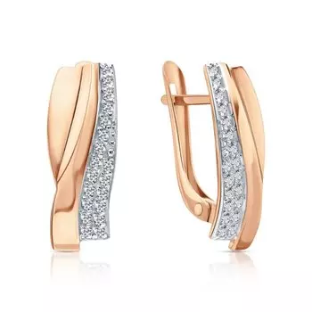 Золотые серьги с фианитами