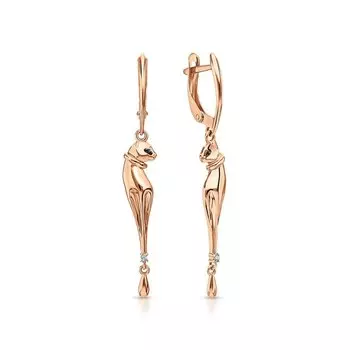 Золотые серьги с фианитами