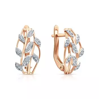 Золотые серьги с фианитами