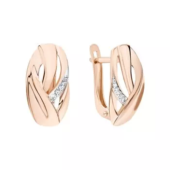 Золотые серьги с фианитами