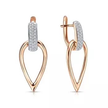 Золотые серьги с фианитами