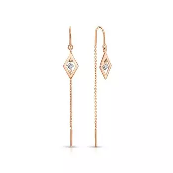 Золотые серьги с фианитами